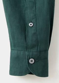 100% linen regular-fit shirt — Green 8