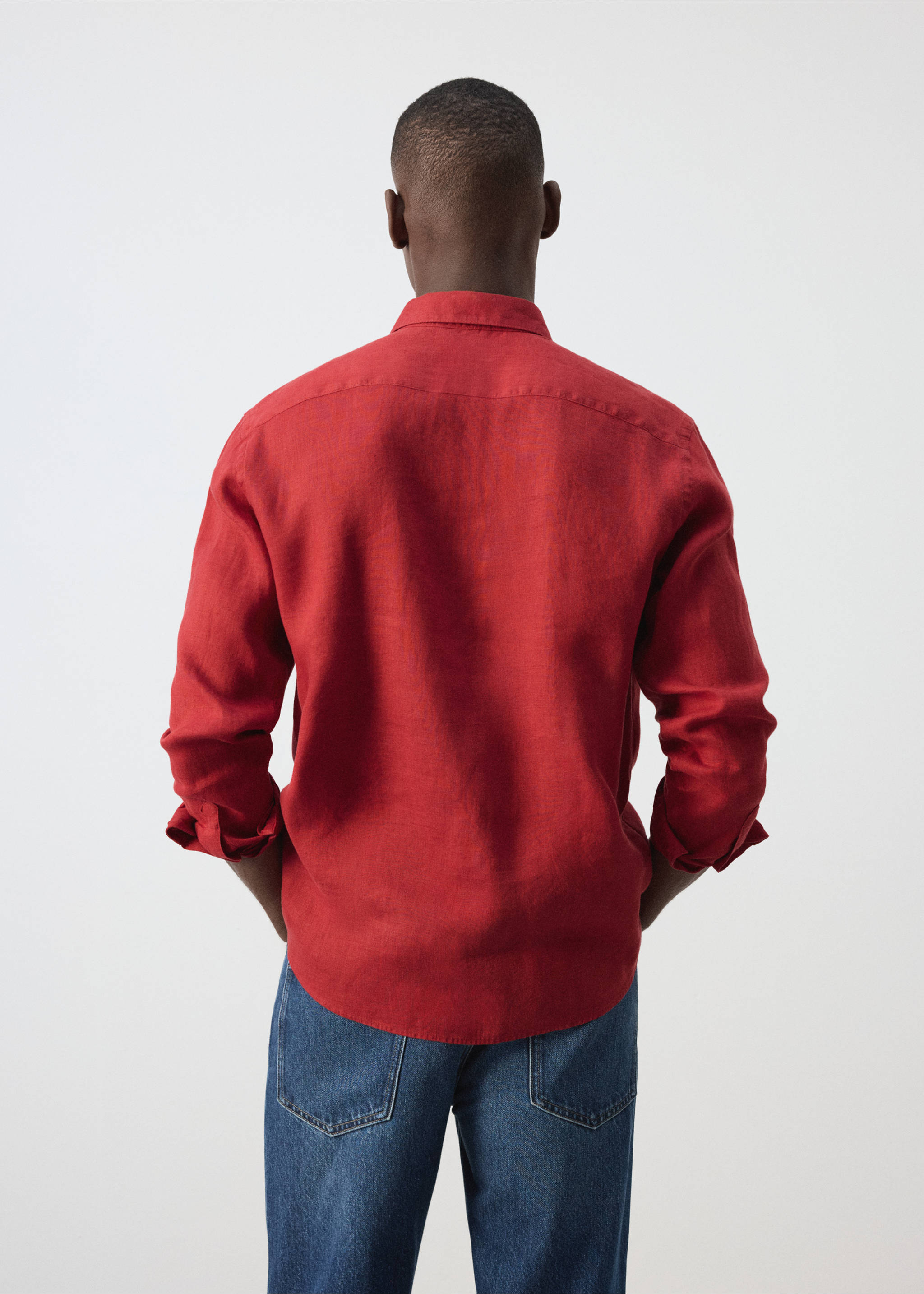 Camisa 100% lli regular fit - Revers de l'article, Vermell. Ref: 37087795-00.