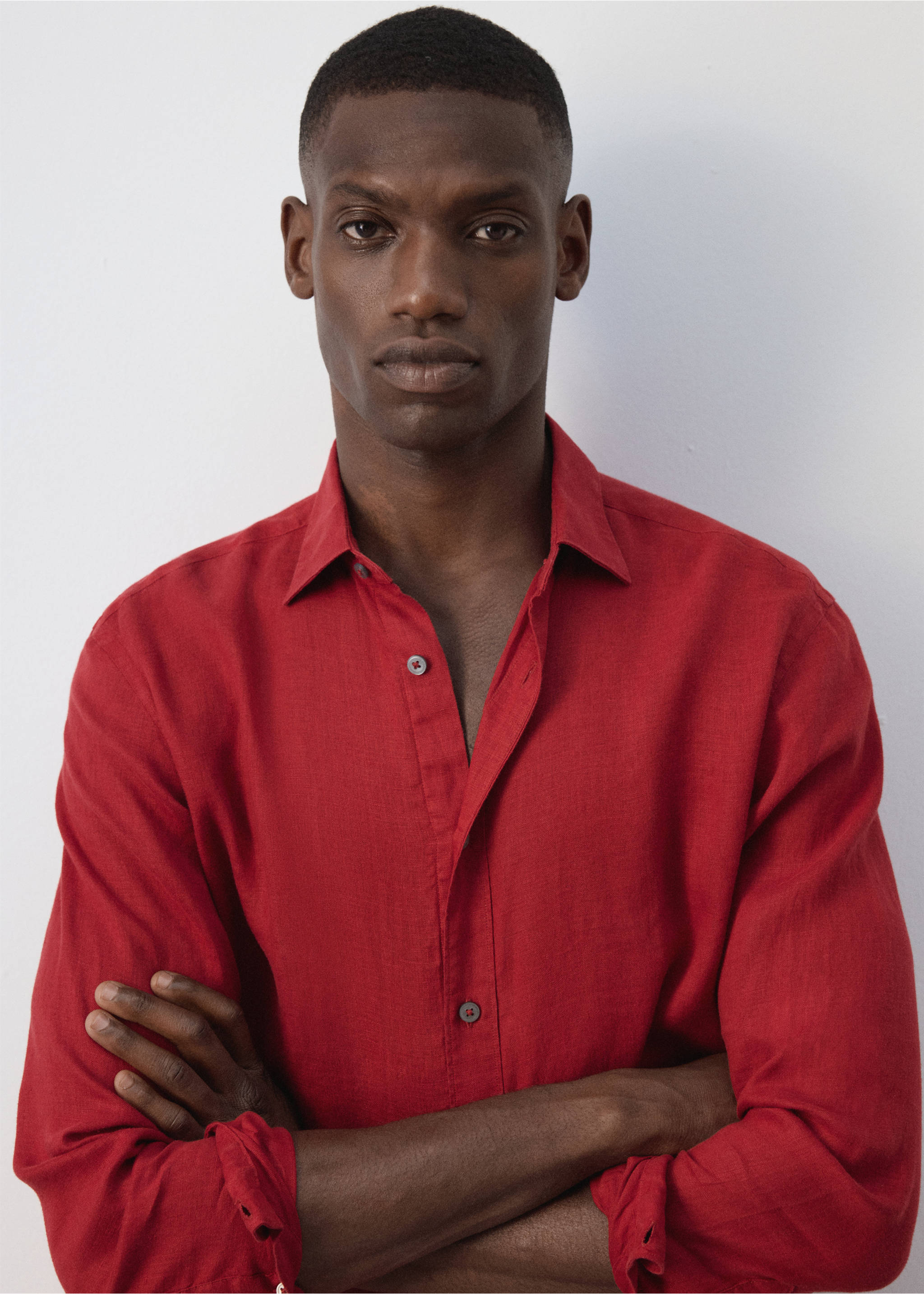 Camisa 100% lli regular fit - Detall de l'article 1, Vermell. Ref: 37087795-00.