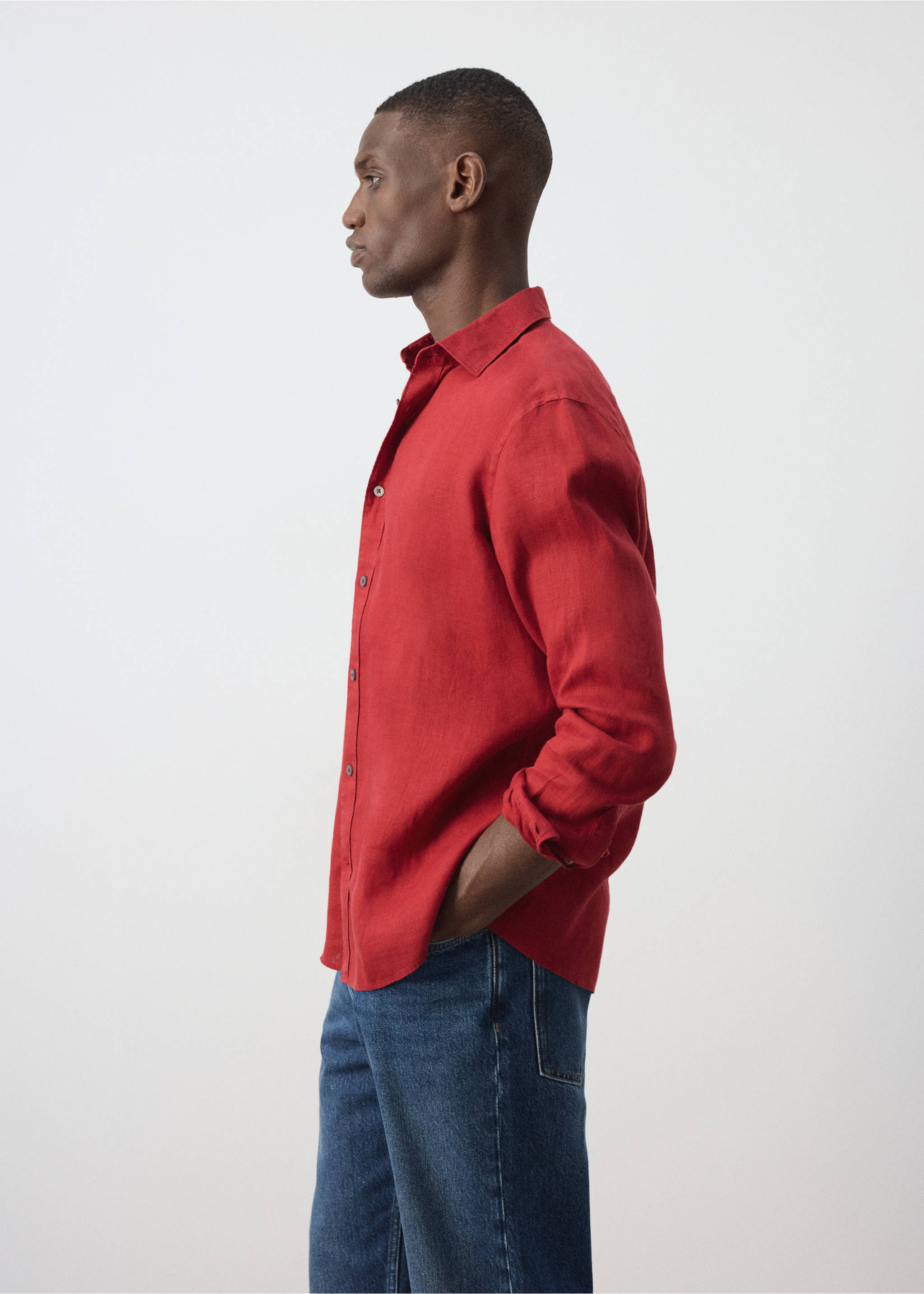 Camisa 100% lli regular fit - Detall de l'article 2, Vermell. Ref: 37087795-00.