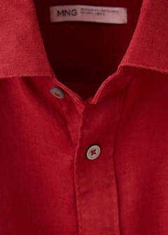 100% linen regular-fit shirt — Red 7
