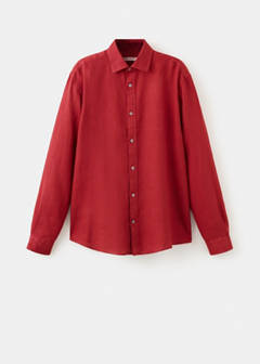 100% linen regular-fit shirt — Red 6