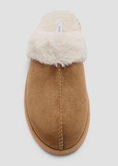 Suede-effect faux fur trainers — Sand 4