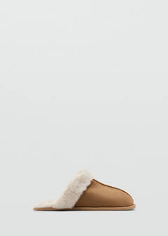 Suede-effect faux fur trainers — Sand 1