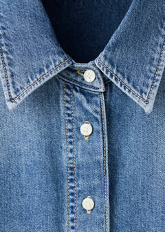 100% cotton denim shirt — Medium Blue 5