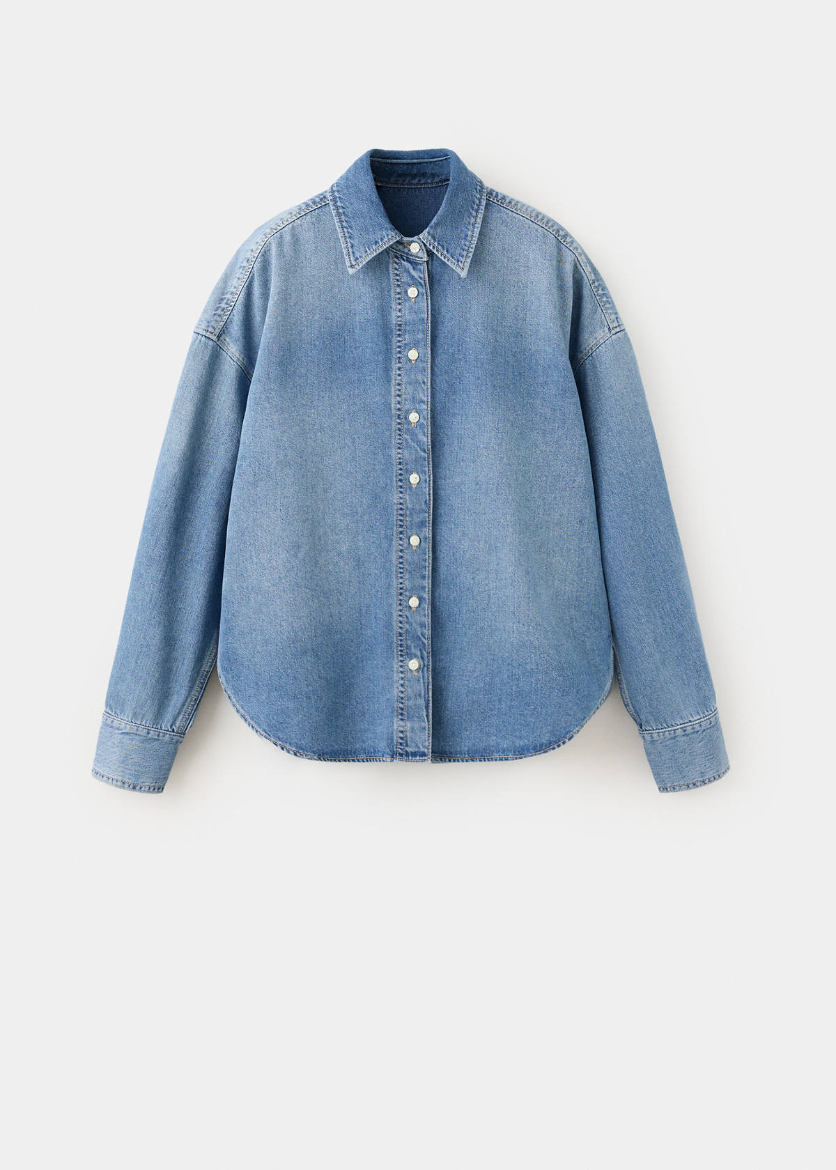 100% cotton denim shirt — Medium Blue