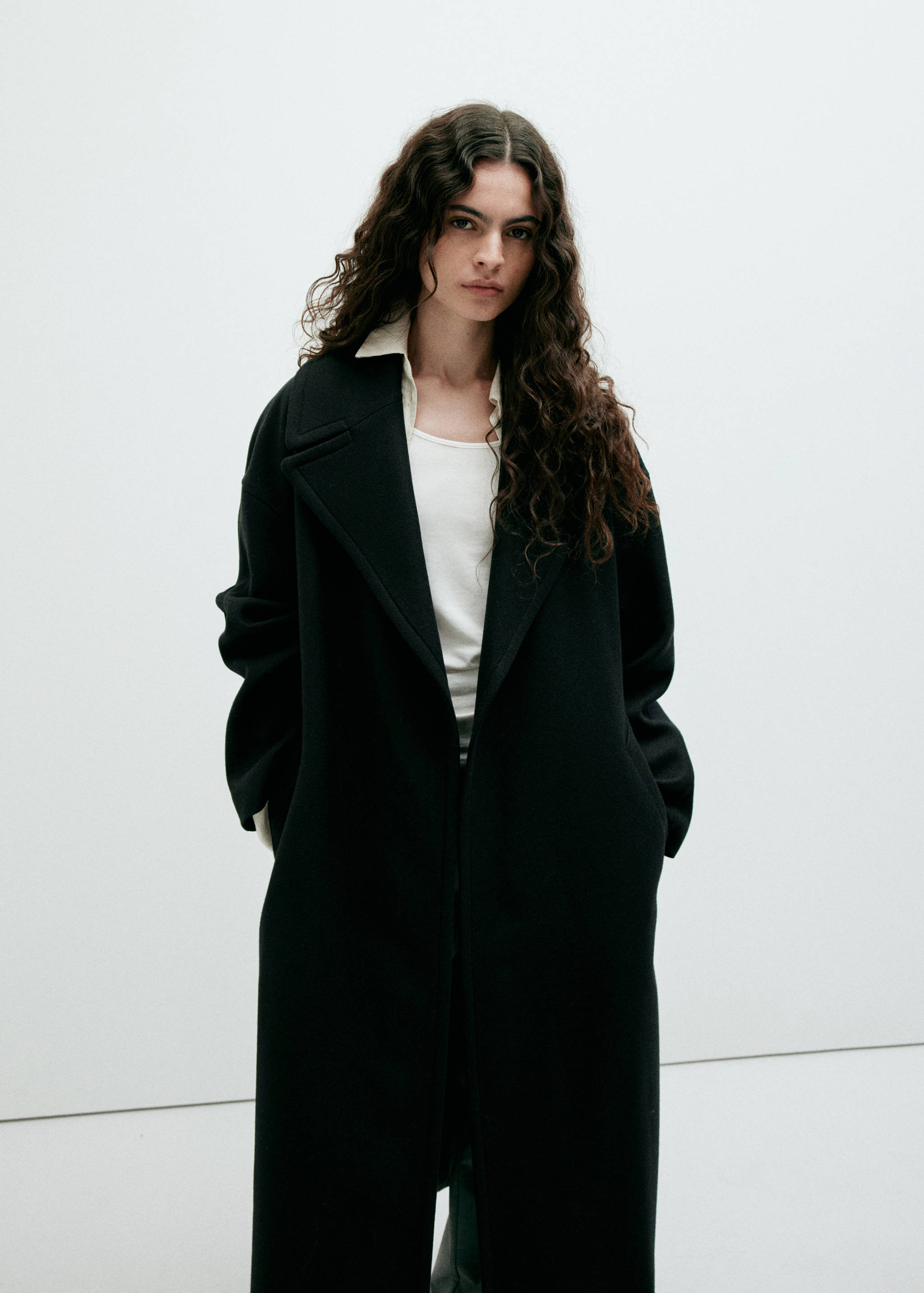 Manteco wool coat with belt - Medium plane