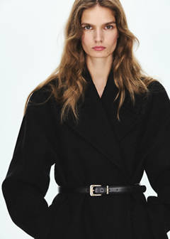 Manteco wool coat with belt — Black 11