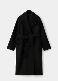 Manteco wool coat with belt — Black 8