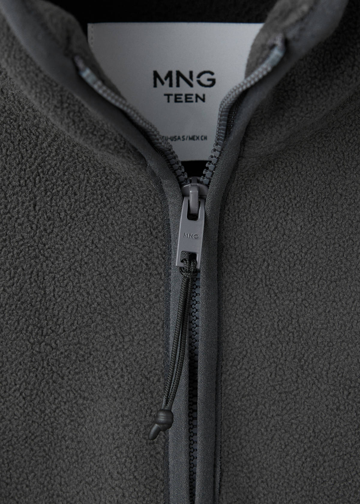 Zip-neck fleece sweatshirt — Charcoal