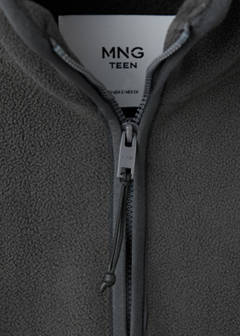 Zip-neck fleece sweatshirt — Charcoal 4