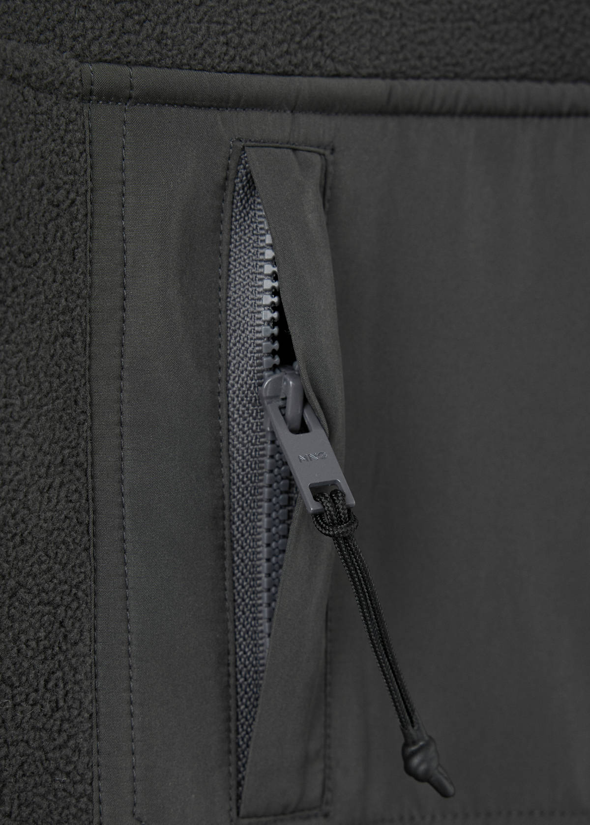 Zip-neck fleece sweatshirt — Charcoal