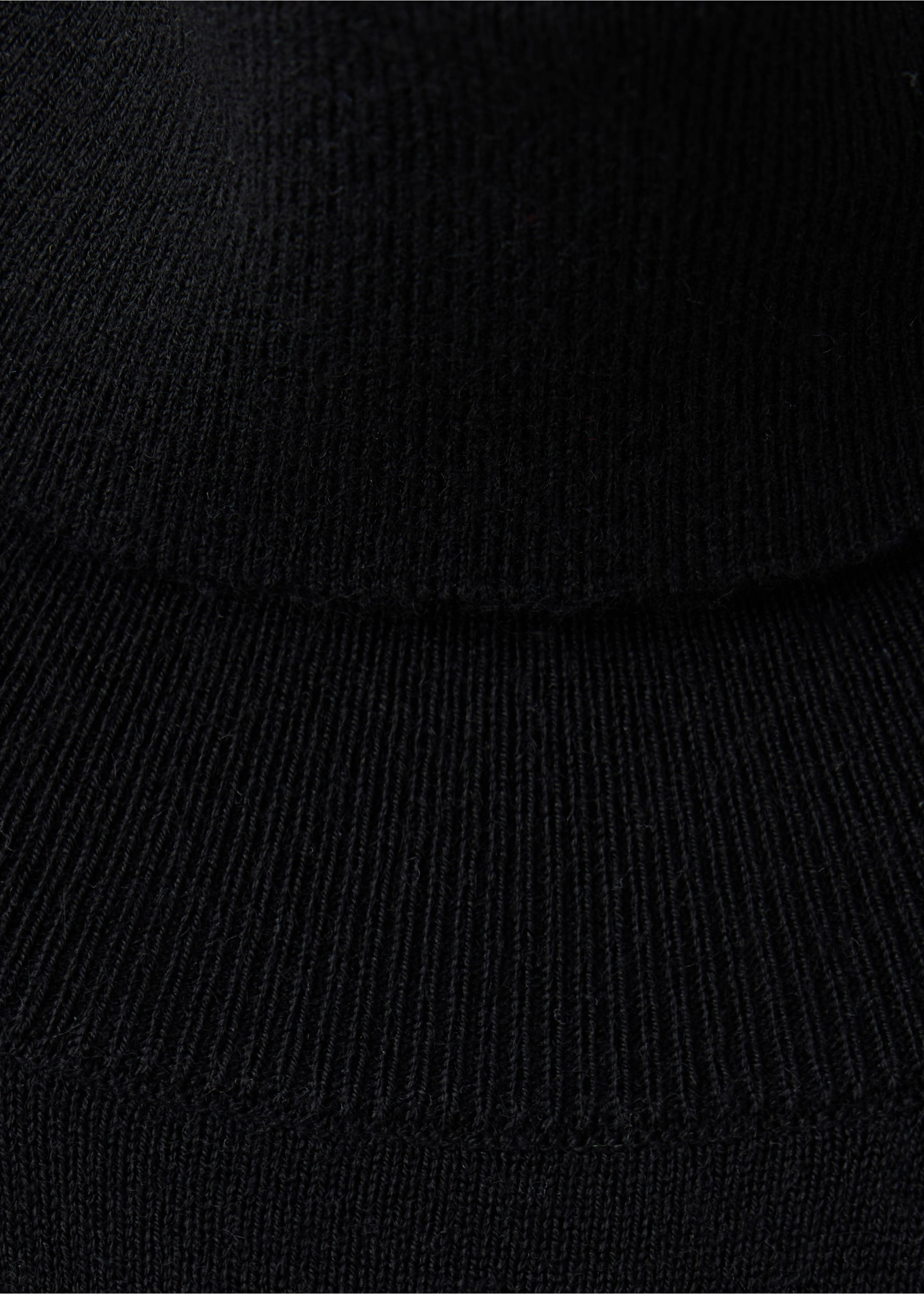 Close-up of black dress fabric showing fine ribbed knit detail., Black. Ref: 37087811-00.