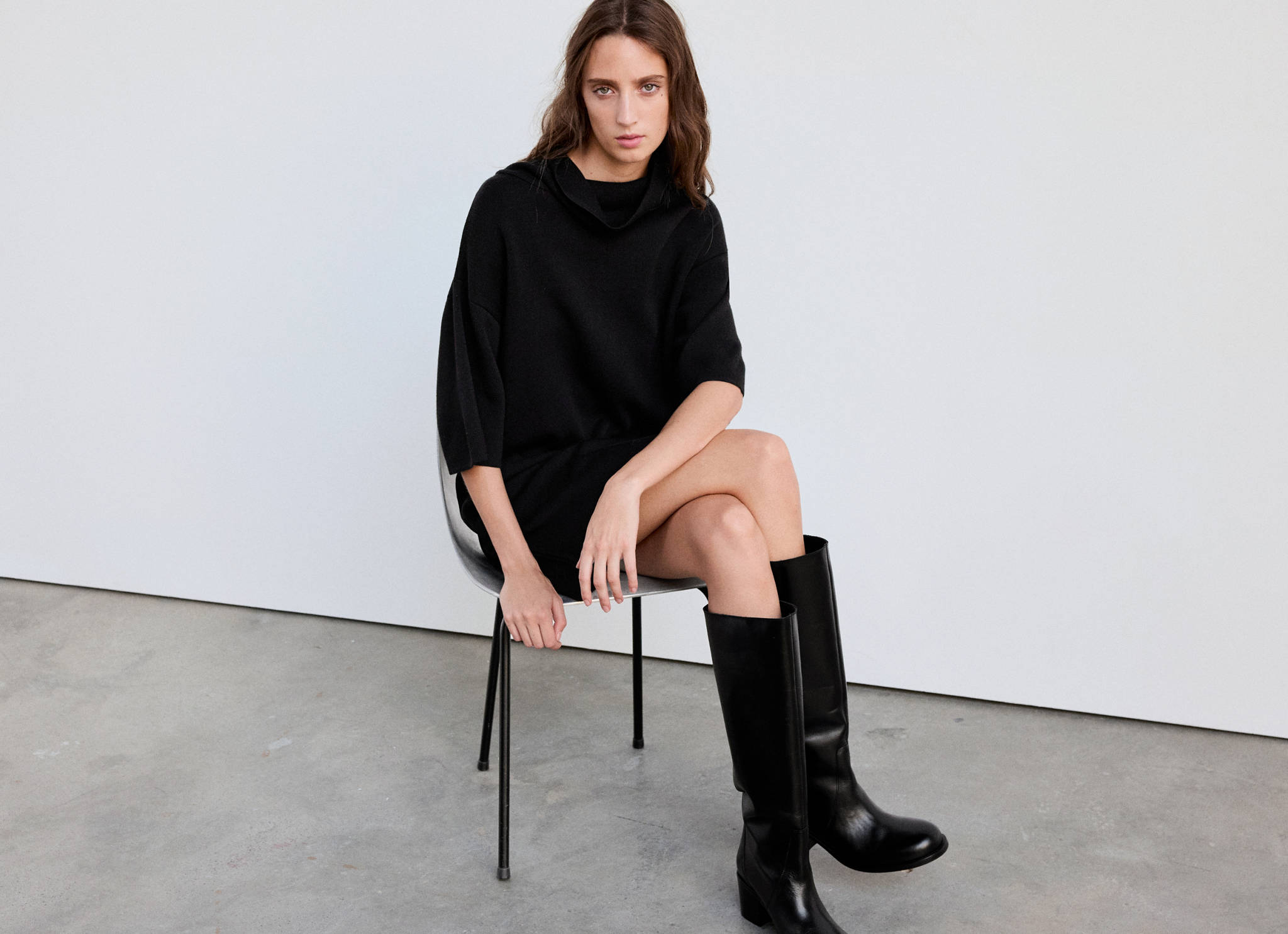 Short fine-knit dress - Panoramic plane