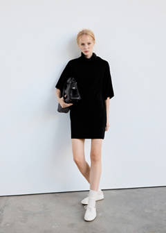 Knitted turtleneck dress — Black 9