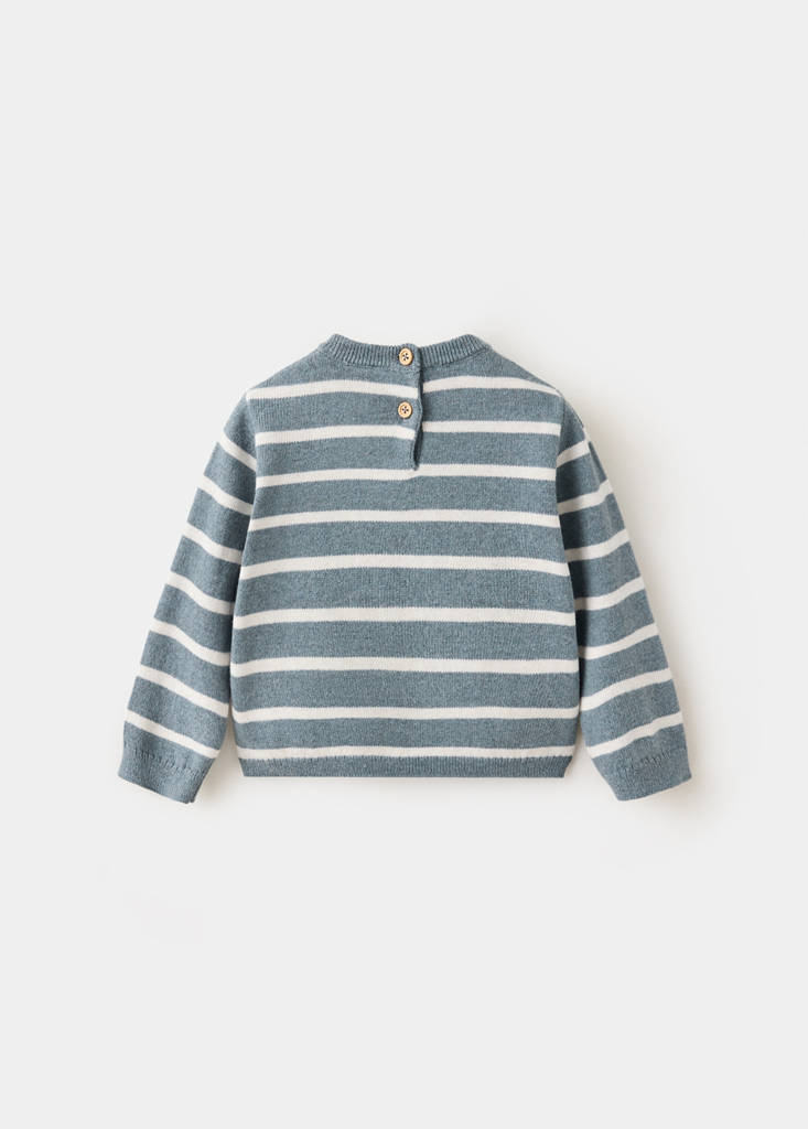 Knit striped sweater — Green