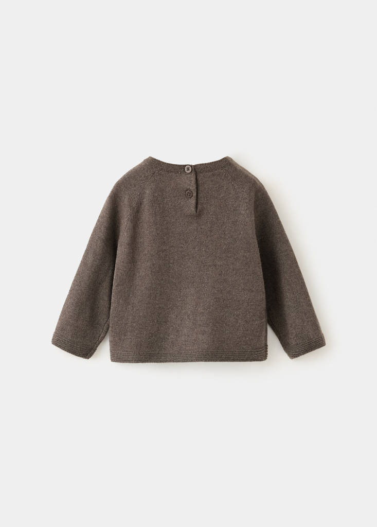 Kangaroo pocket knit sweater — Chocolate