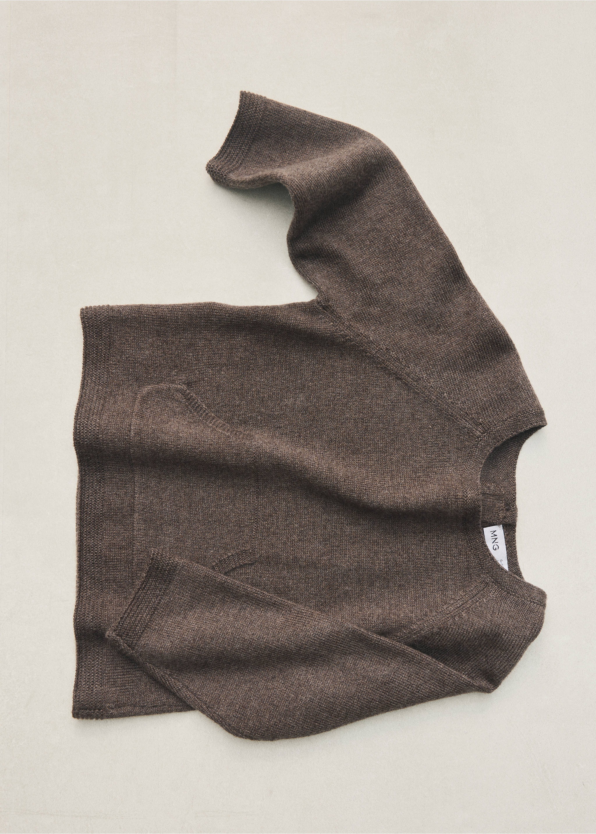 Kangaroo pocket knit sweater - Details of the article 5, Chocolate. Ref: 37087884-00.