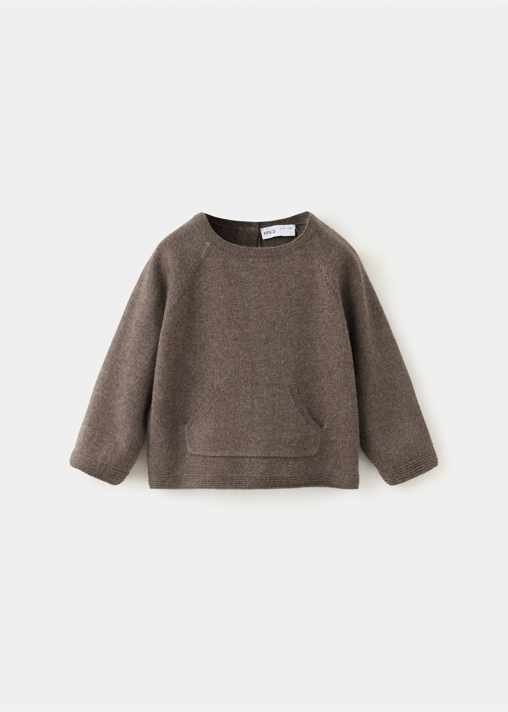 Kangaroo pocket knit sweater - Article without model, Chocolate. Ref: 37087884-00.