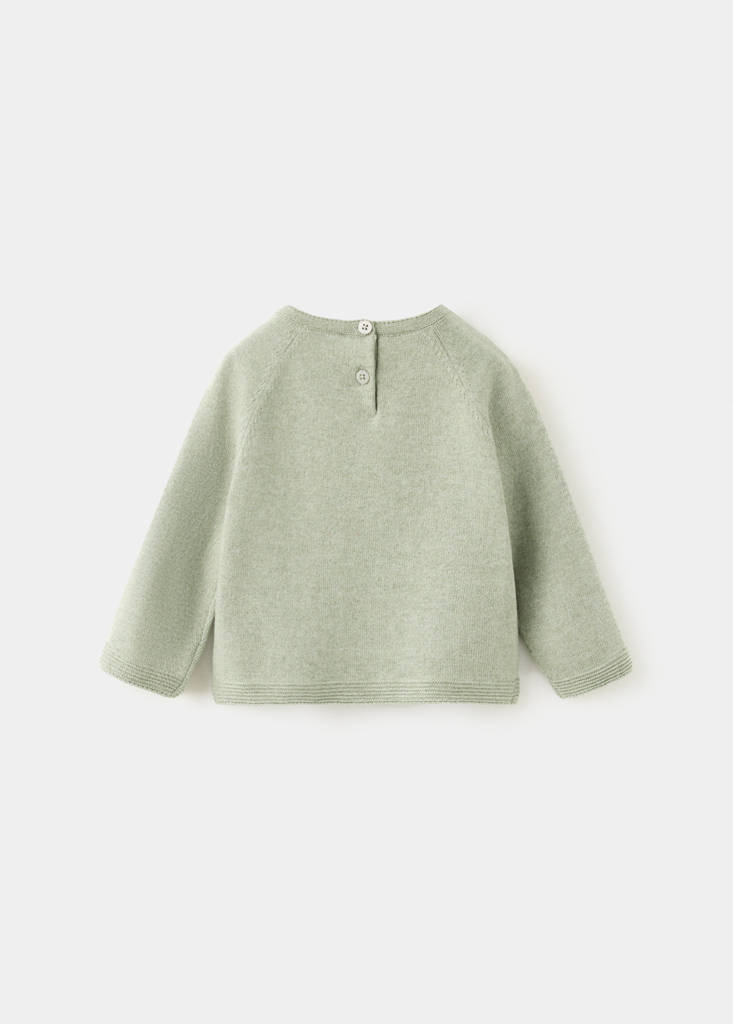 Kangaroo pocket knit sweater — Green