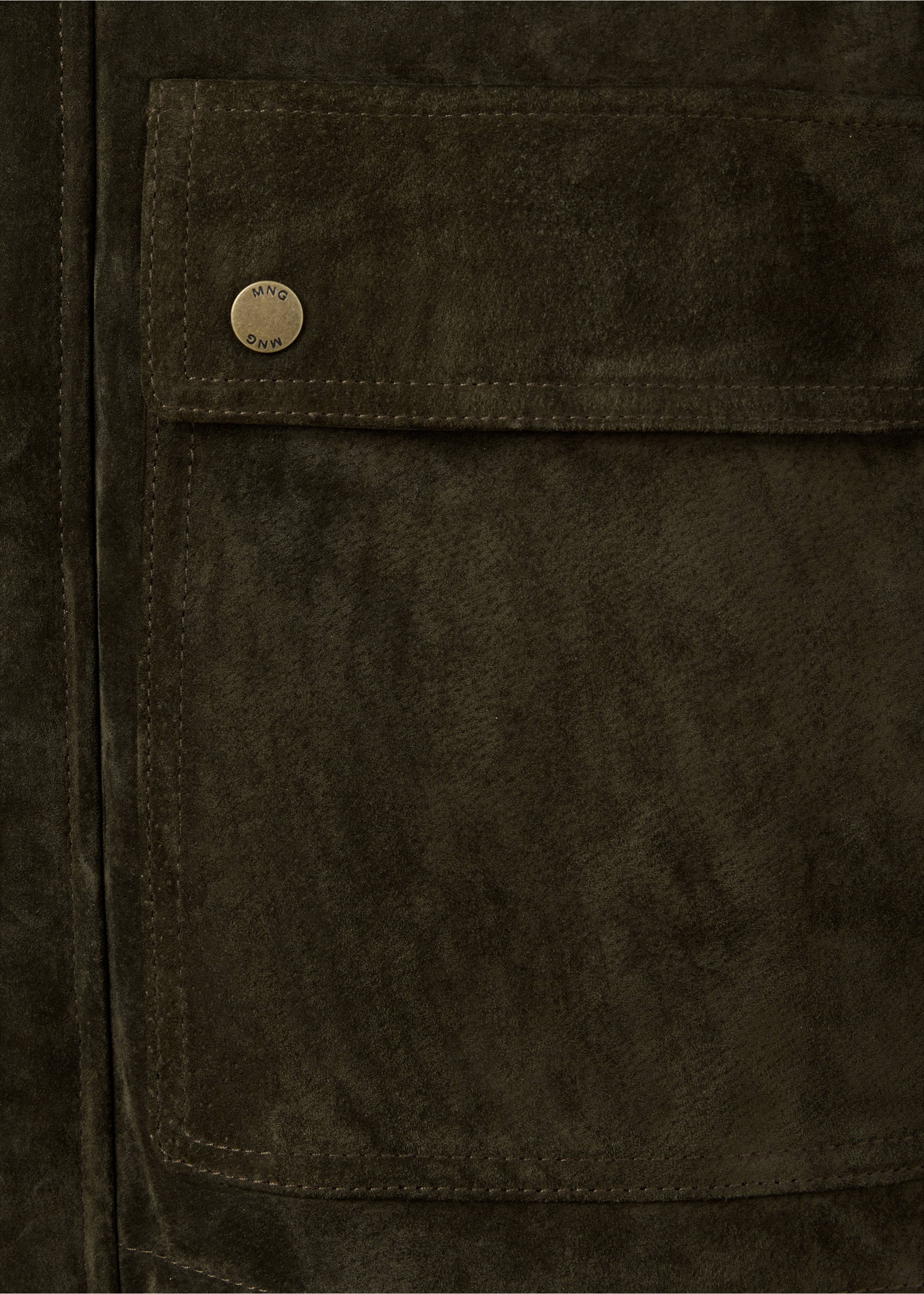 Jacke aus 100 % Wildleder - Detail des Artikels 0, Dunkelgrün. Ref: 37087886-00.