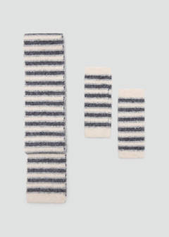 Striped fingerless gloves — Sand 3