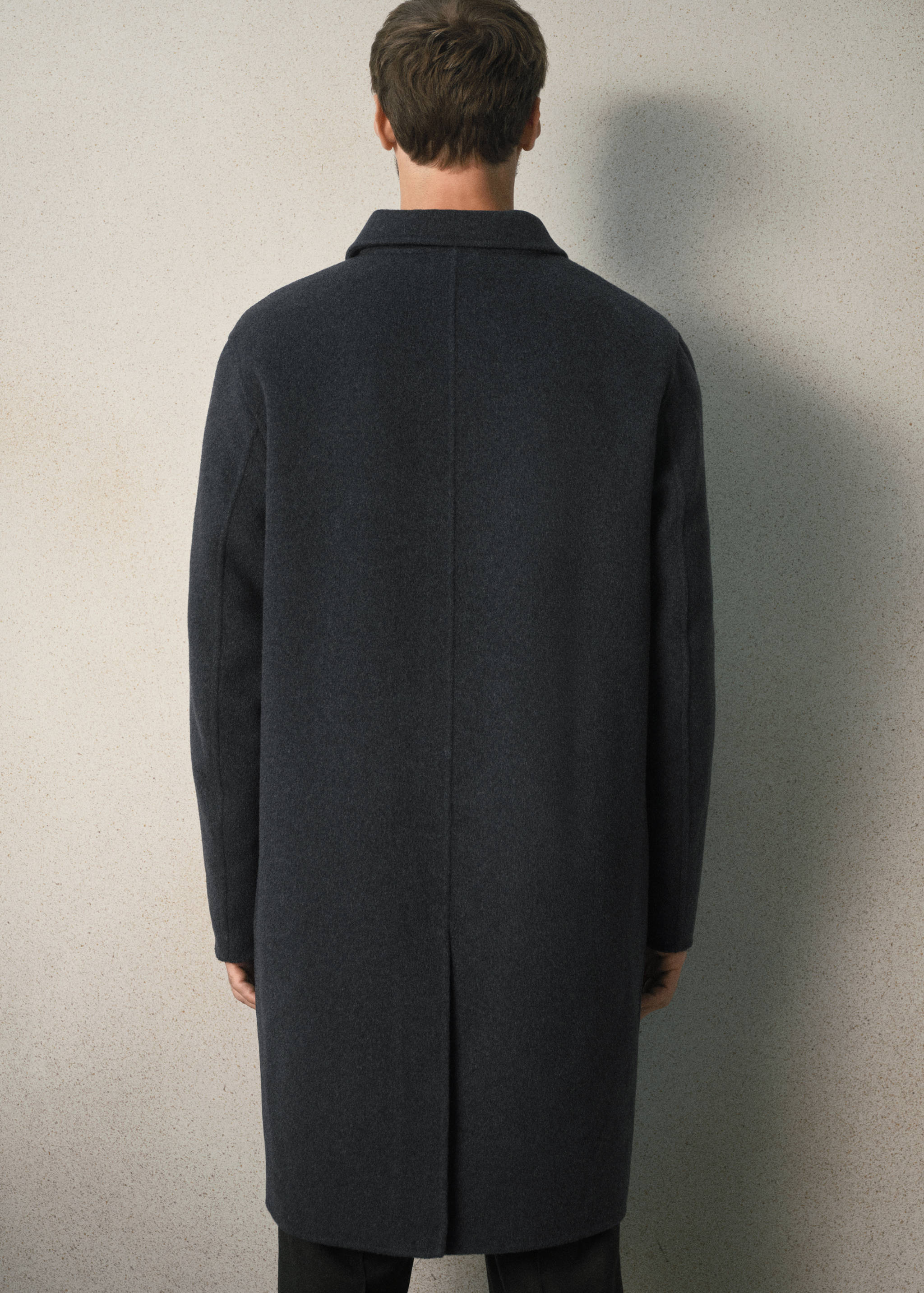 Manteau en mélange laine et cachemire à poches - Verso de l’article