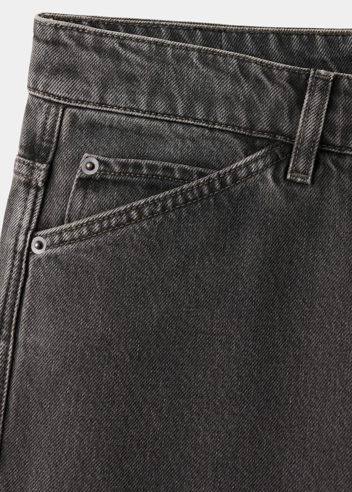 Regular-fit cropped jeans — Open Grey