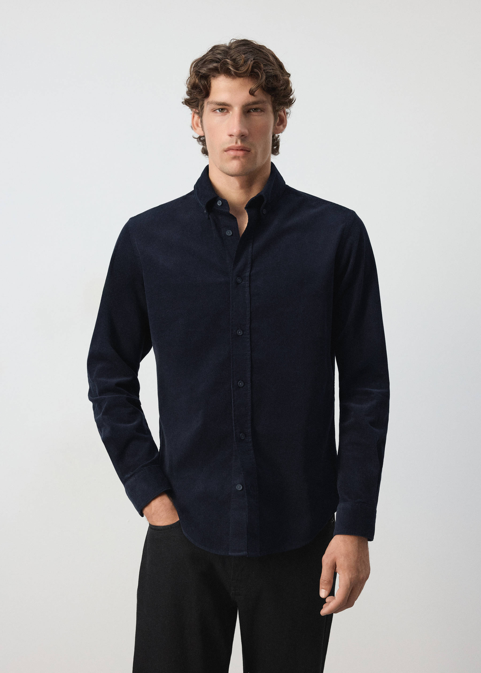Classic-fit micro-corduroy shirt - Medium plane