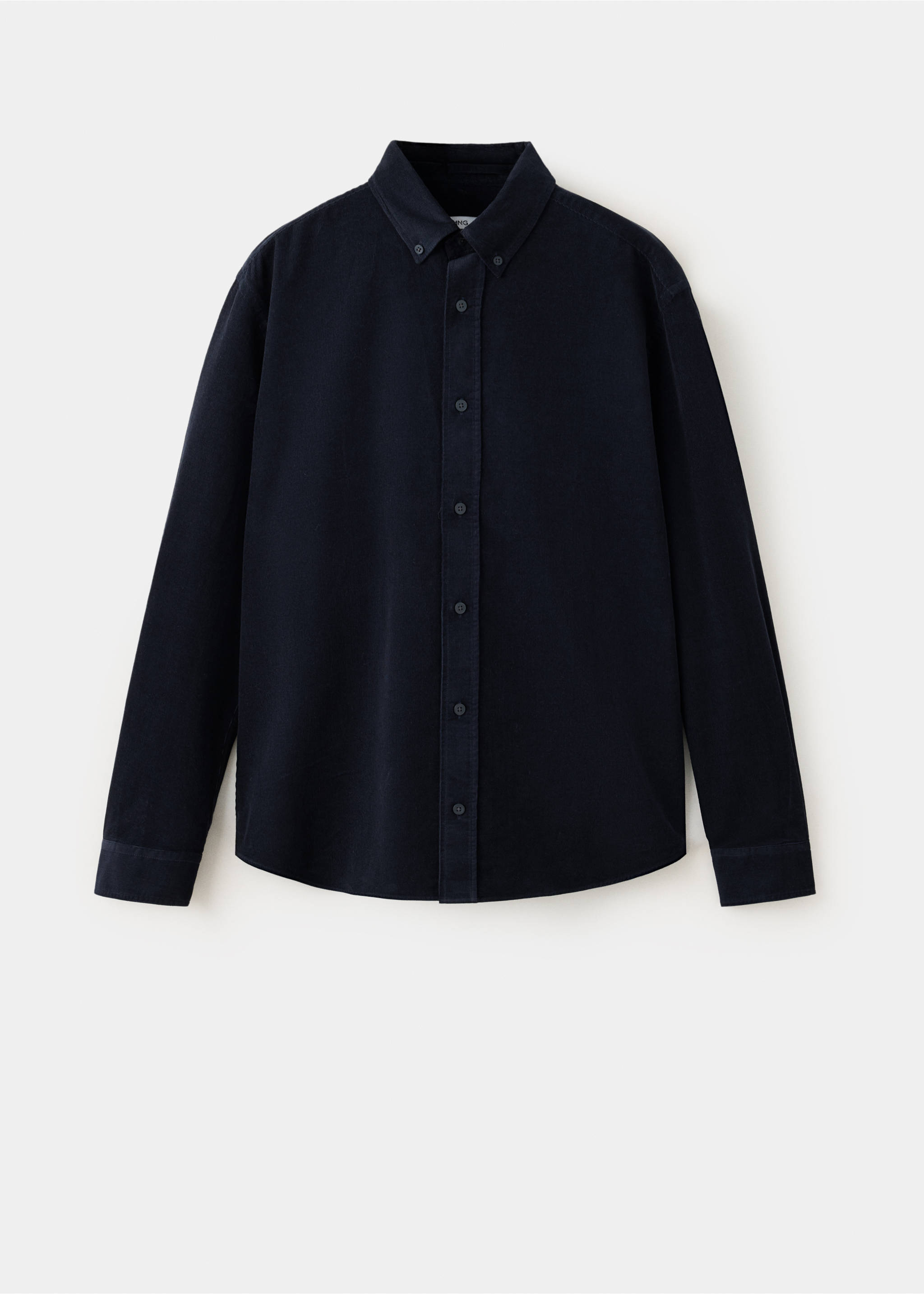 Dark navy blue button-down shirt with long sleeves and a classic collar., Indigo Blue. Ref: 37087900-00.