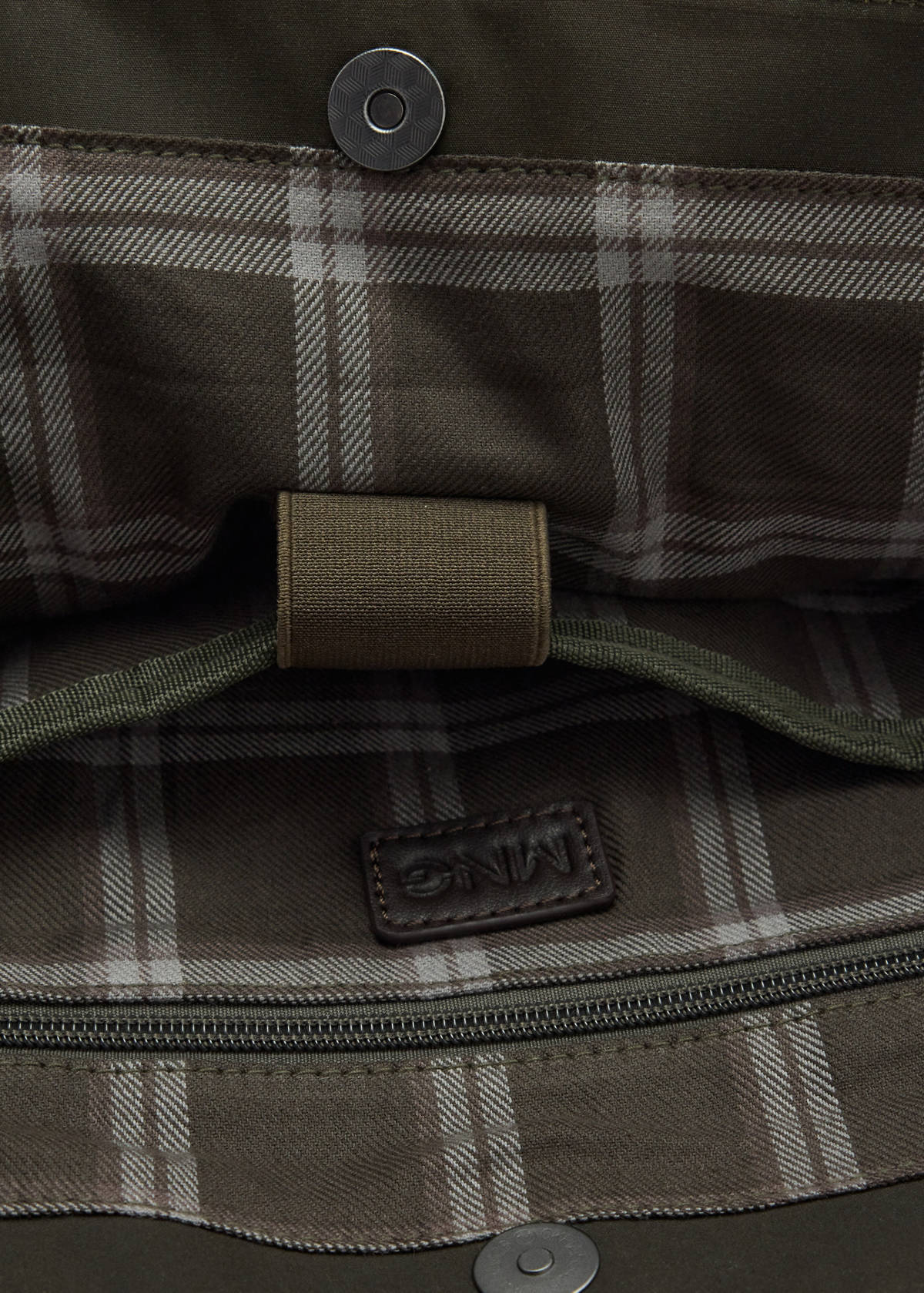 Waxed-effect tote bag — Khaki