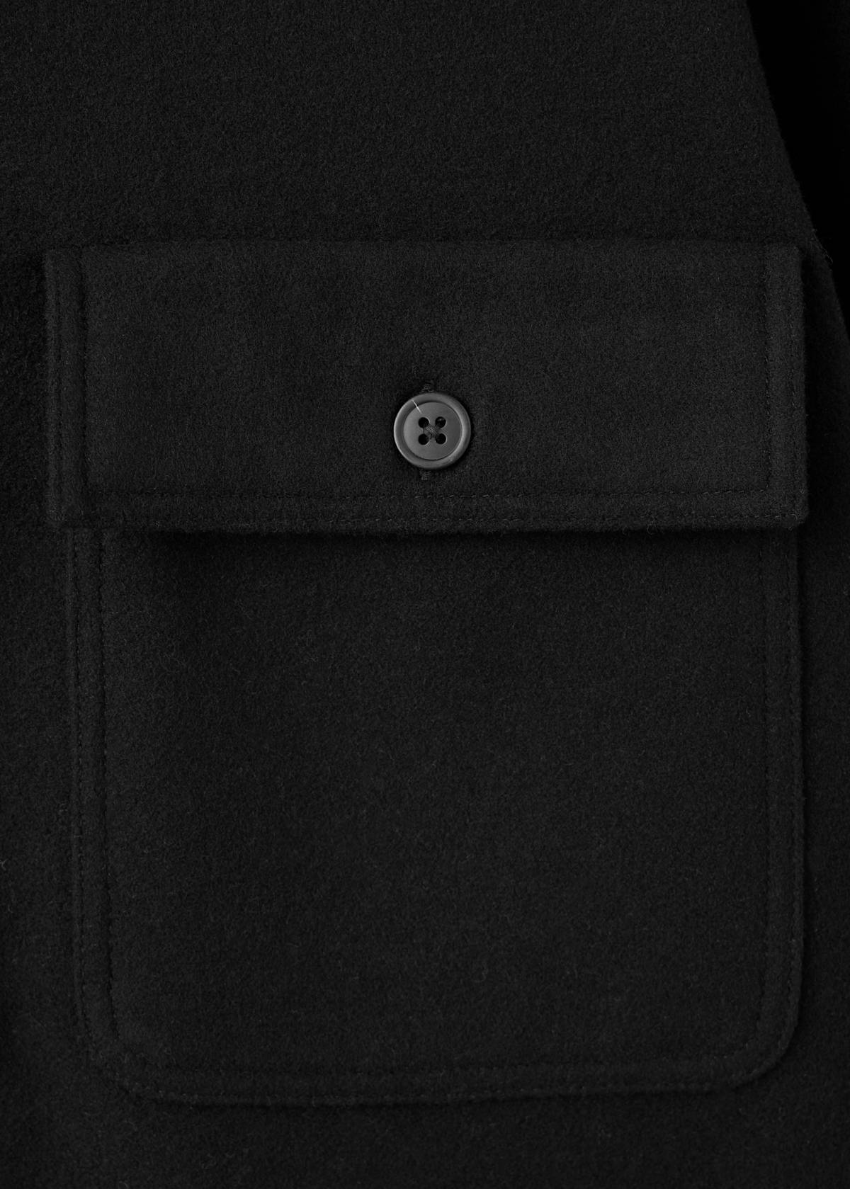 Wool-blend overshirt with pockets — Black