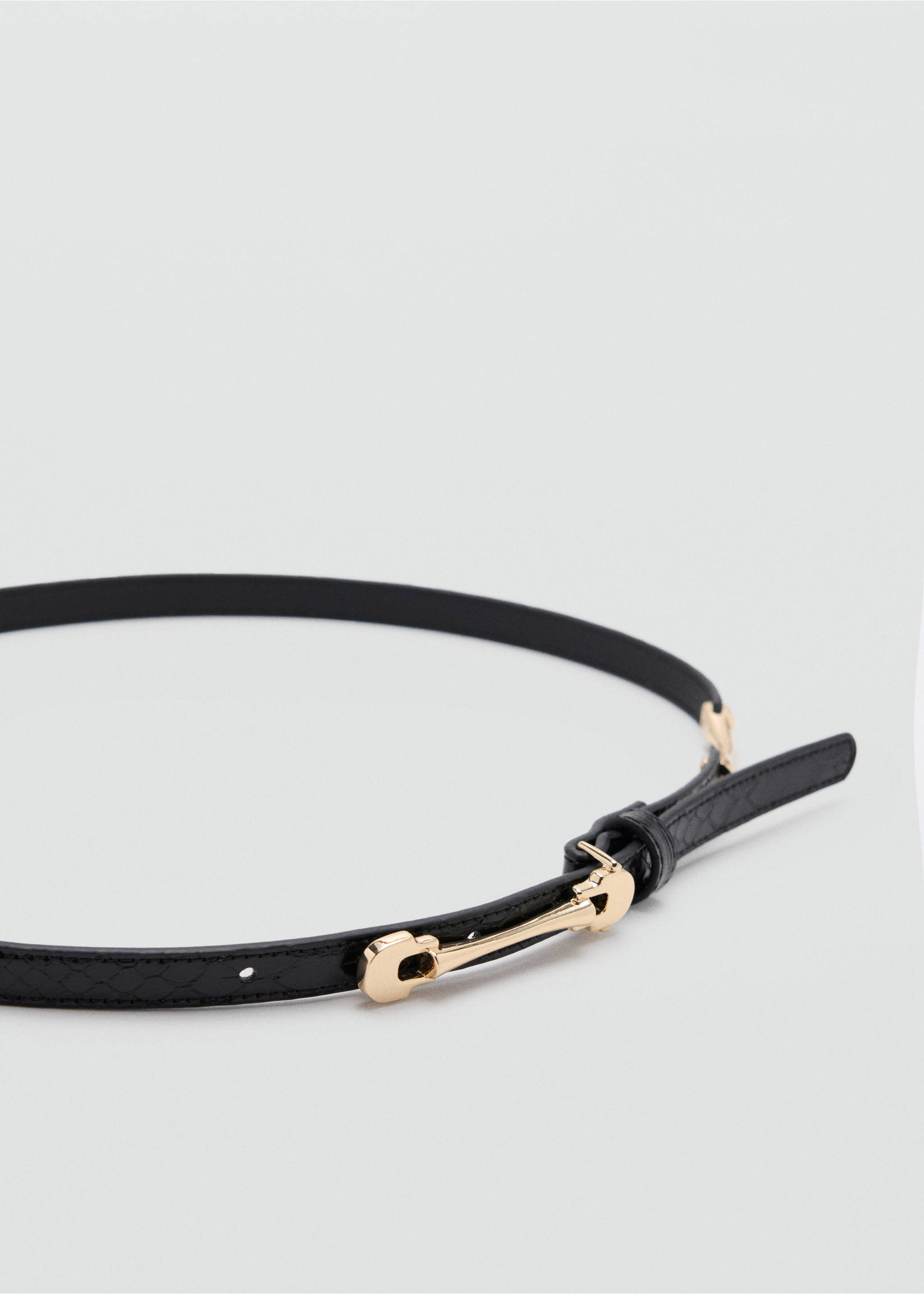 Thin belt with metal buckle - Medium plane, Black. Ref: 37087904-00.