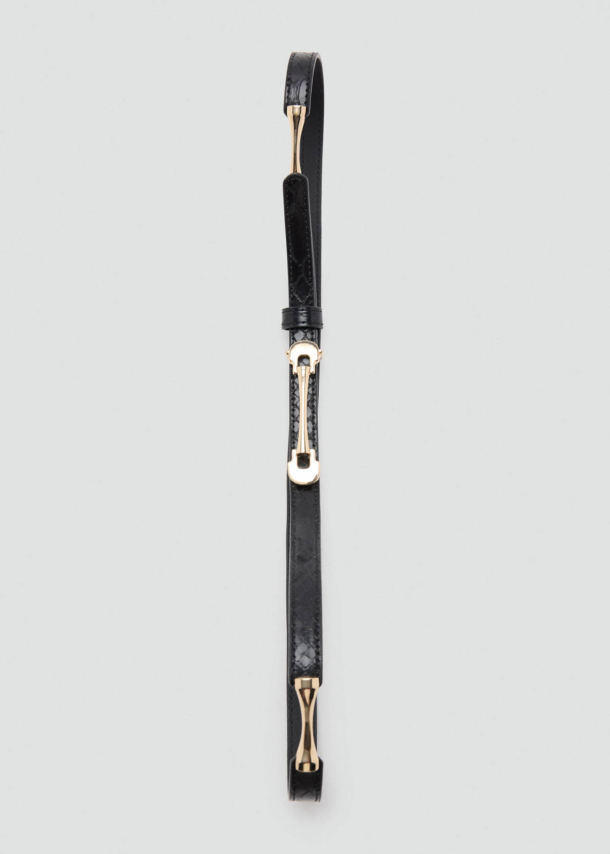 Thin belt with metal buckle — Black