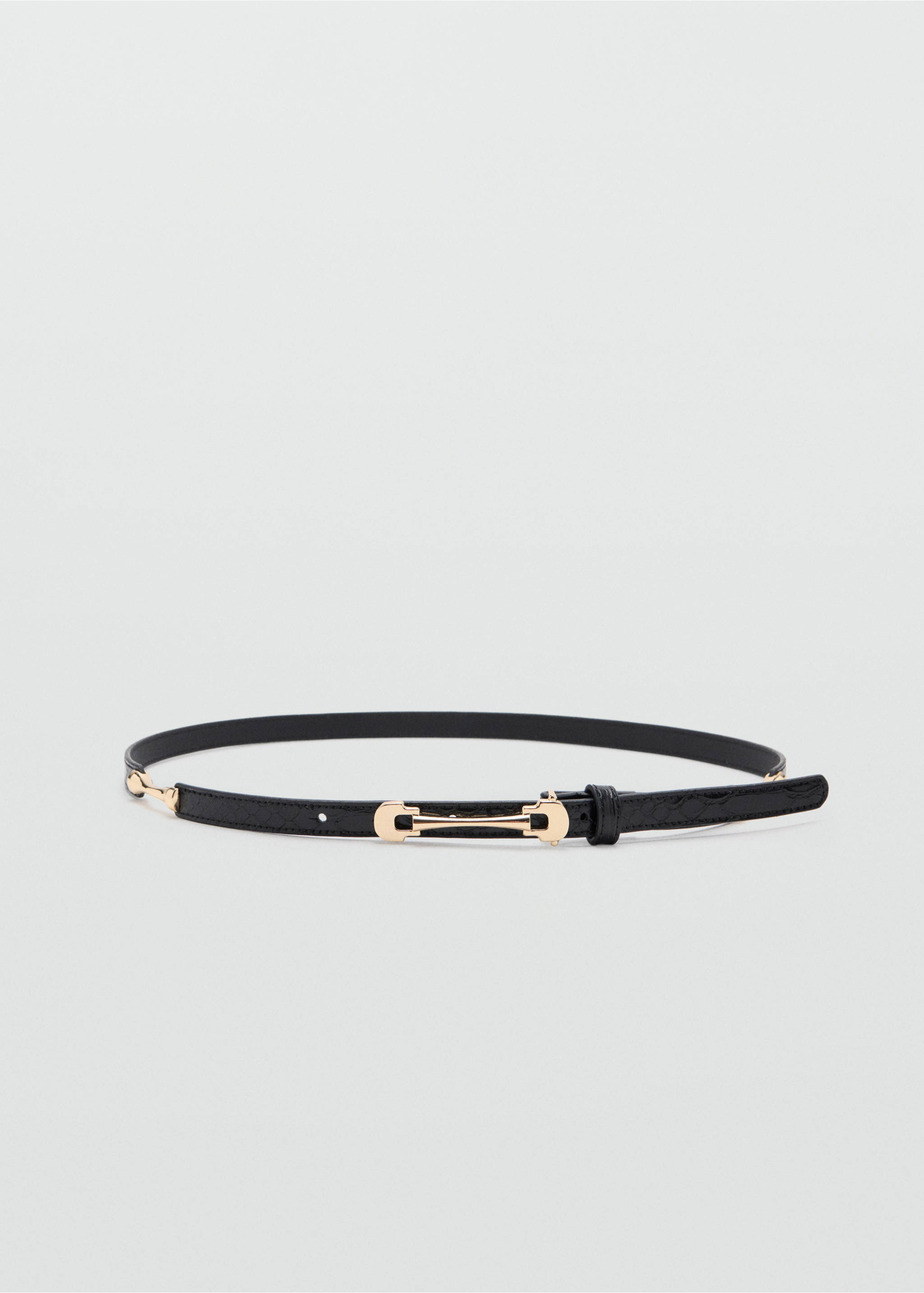Thin belt with metal buckle - Article without model, Black. Ref: 37087904-00.