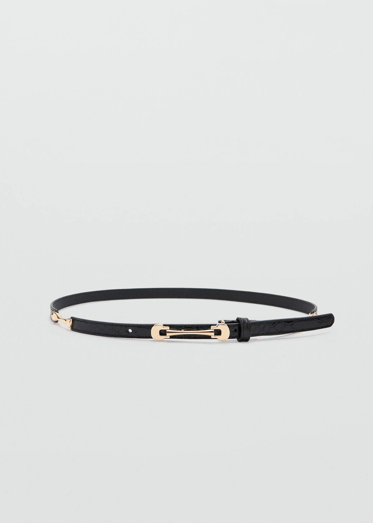 Thin belt with metal buckle — Black