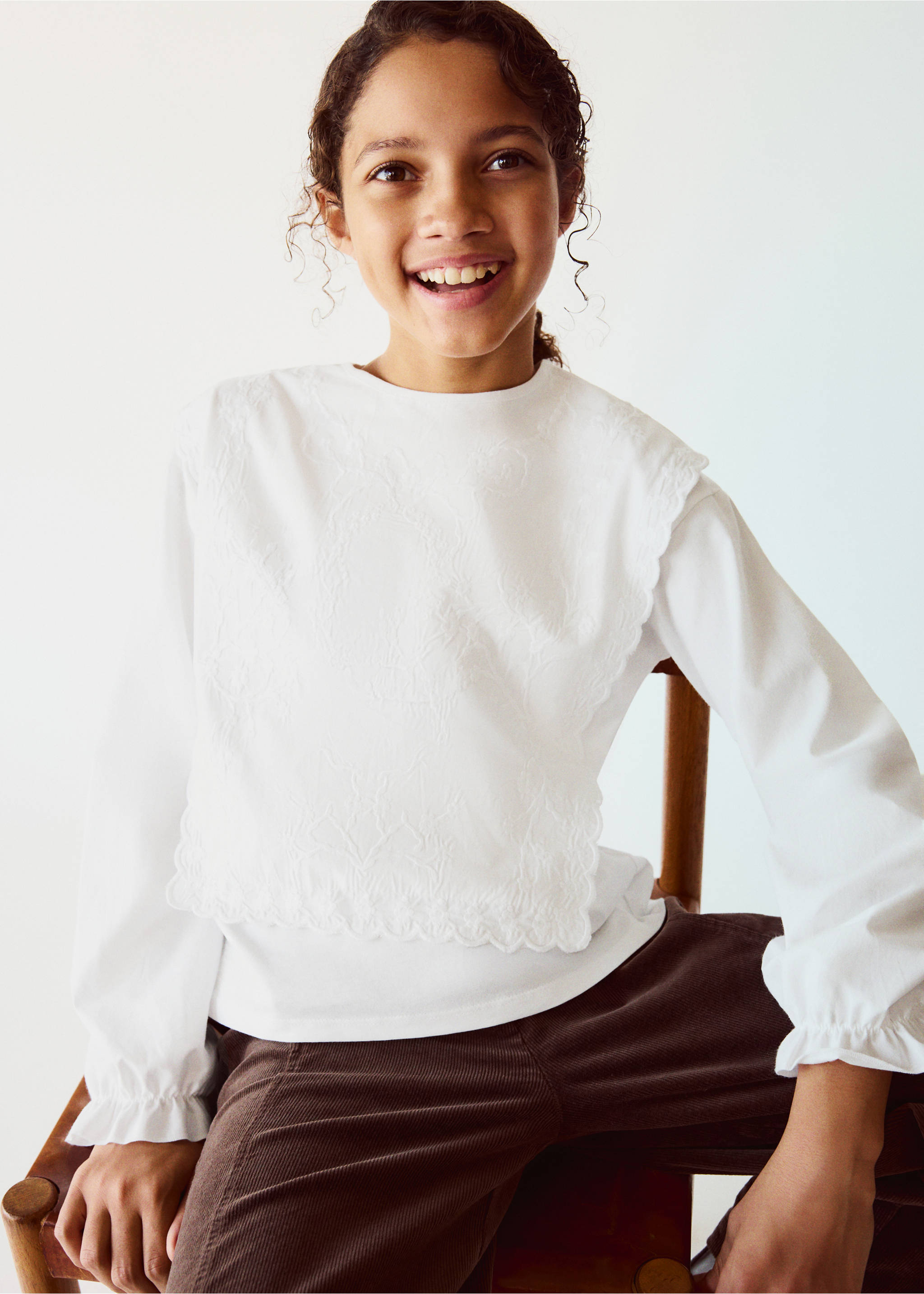 Embroidered detail T-shirt - General plane, Off White. Ref: 37087905-00.