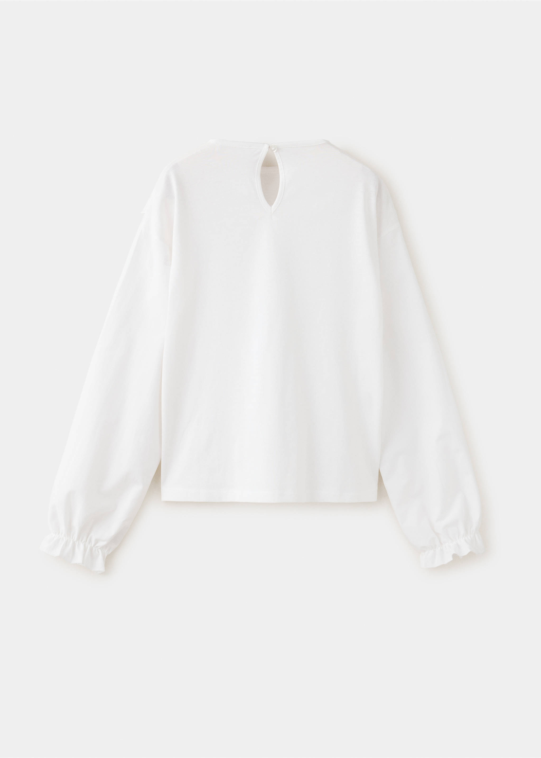 Embroidered detail T-shirt - Reverse of the article, Off White. Ref: 37087905-00.