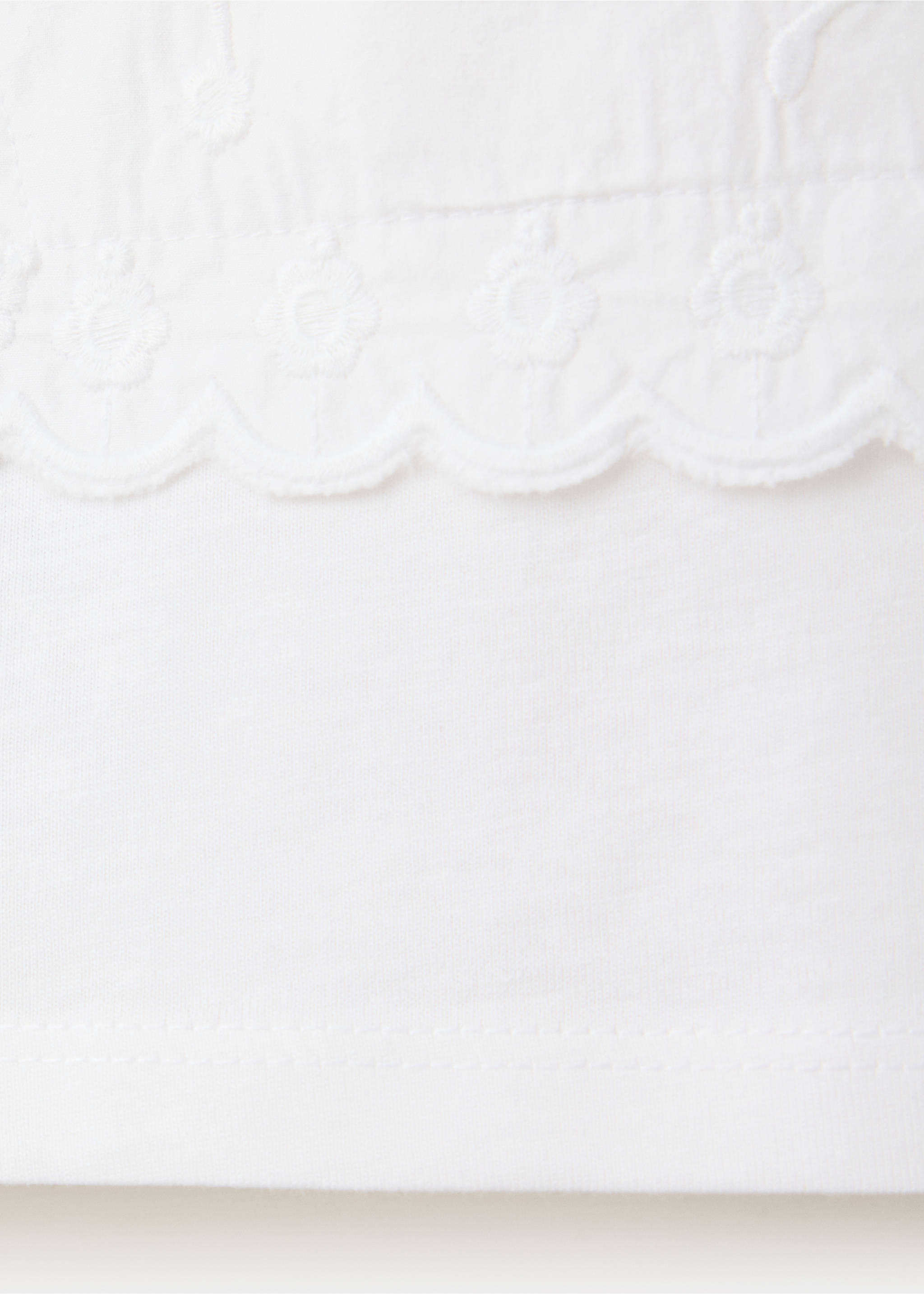 Embroidered detail T-shirt - Details of the article 0, Off White. Ref: 37087905-00.