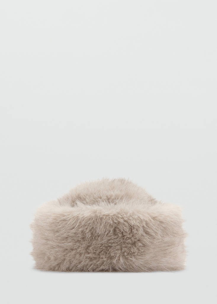 Pillbox Hat In Faux Fur Effect