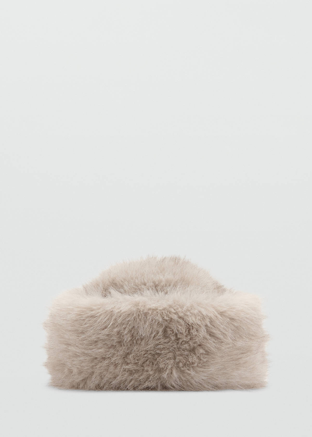 Pillbox hat in faux fur effect — Ecru