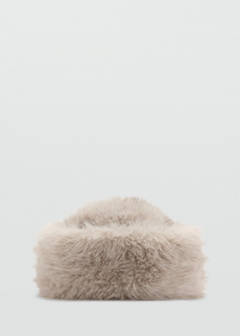 Pillbox hat in faux fur effect — Ecru 1