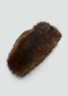 Pillbox hat in faux fur effect — Brown 5