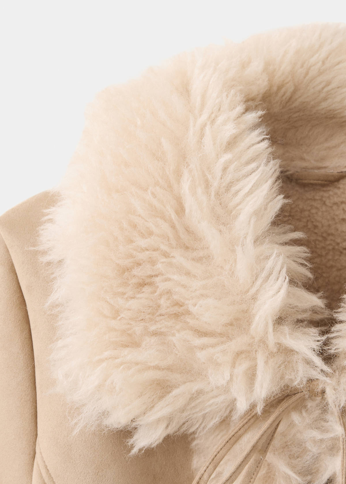 Tailored jacket with fur trim — Beige