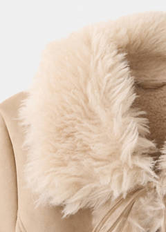 Tailored jacket with fur trim — Beige 6