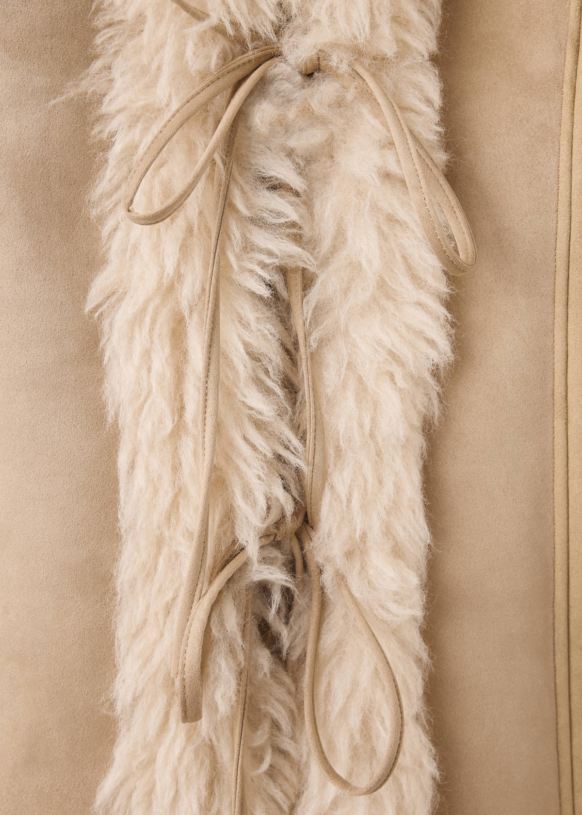 Tailored jacket with fur trim — Beige