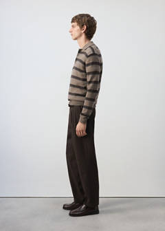 Wool-cashmere blend knit polo jumper — Medium Brown 5