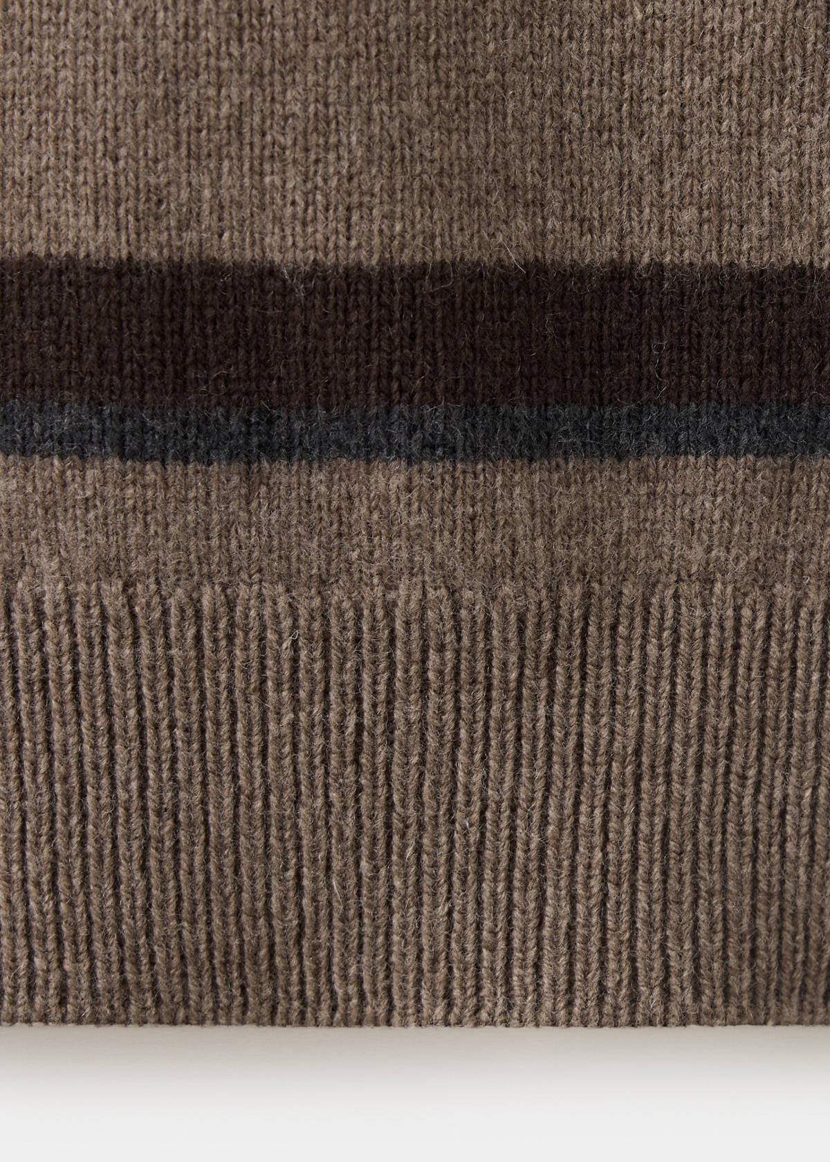 Wool-cashmere blend knit polo jumper — Medium Brown