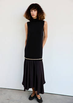 Tweed ballerinas with metallic detail — Black 1