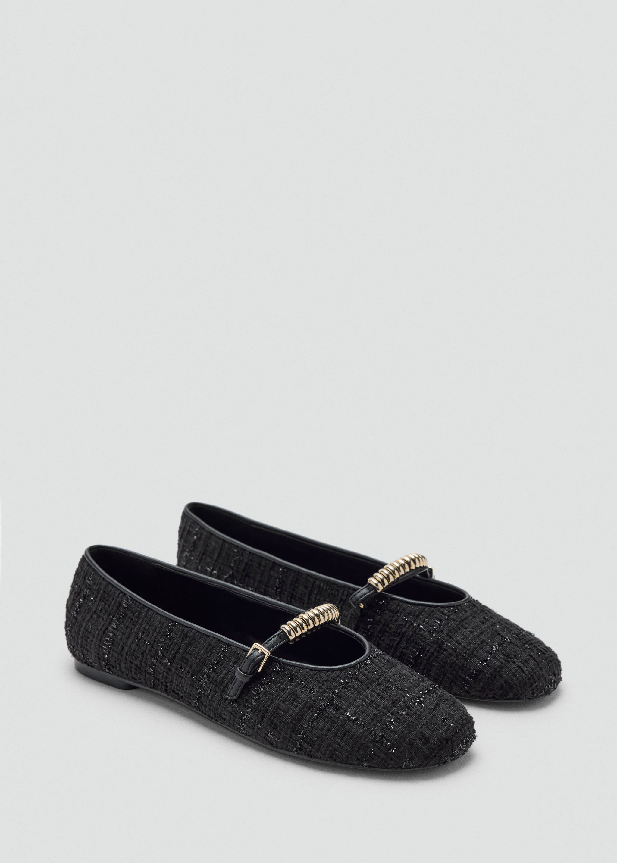 Ballerina’s van tweed met metalen detail - Middenvlak